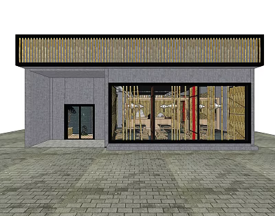 New Chinese Hot Pot Shop 3d model