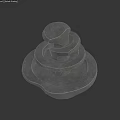 Modern Minimalist Water Fountain With Multi Tiered Circular Gray Stone Design