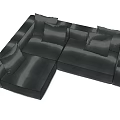 Black Modern Sectional Sofa With Plush Cushions And Sleek Design 3d model