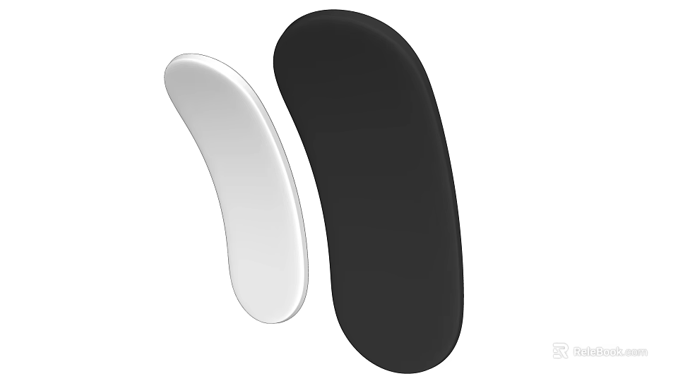 Two Practical Curved Shape Hooks In White And Black Colors For Home Hanging Use 3d model 