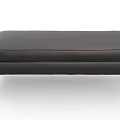 Long Rectangular Black Upholstered Ottoman With Minimalist Design And Four Legs 3d model