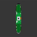 3D Model Of Ship With Green Deck And Black White Hull