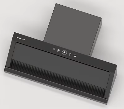 TecnoAir Black Modern Range Hood With Control Panel For Kitchen Appliances 3d model