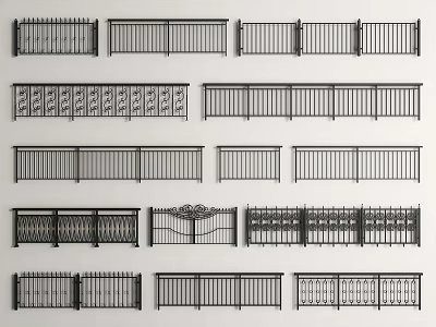 Modern Guardrail Railing Guardrail Fence 3d model