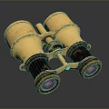 Stunning Natural Landscape Viewed Through Vintage Gold Binoculars With Reflections