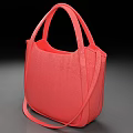 Pink Leather Handbag With Top Handles Detachable Shoulder Strap And Minimalist Design