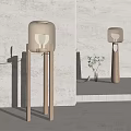 Solid wood floor lamp 3d model