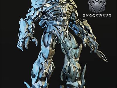 Shockwave Robot Decorative Figurine Set With Detailed Metallic Design For Collection 3d model