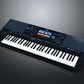 Modern Electronic Keyboard with Digital Display and Touch Control Panel and Responsive Piano Keys 3d model