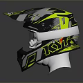 Black Yellow White Motorcycle Helmet With Graphic Design And Protective Visor