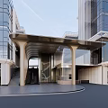 Entrance gate of modern residential area 3d model