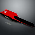 Red And Black Streamlined Mechanical Component With White Logo And Sleek Design 3d model