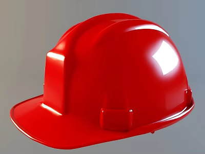 Shiny Red Safety Hat With Glossy Finish For Construction And Workplace Use 3d model