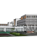 Campus Sports Complex Featuring Track Field Green Roof Buildings And Playground