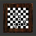 Wooden Chessboard With Black And White Squares And Arranged Chess Pieces
