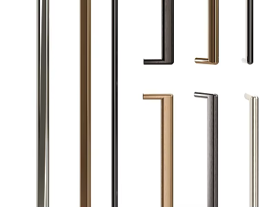 Modern Metal Door Handles With Gold Black Silver And White Color Options 3d model