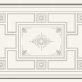 Elegant White Ceiling Design With Decorative Lines And Intricate Ornate Patterns 3d model
