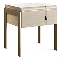 Modern Bedside Table With Sleek Design Wooden Top Metal Legs And Drawer