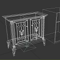Wooden Console Cabinet With Glass Doors Floral Patterns Legs And Side Cabinet With Drawers