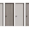 Modern Hinged Doors With Various Wood Grain And Solid Color Designs For Interior 3d model