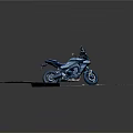 Black Sporty Motorcycle with Rearview Mirrors and Seat Parked on Roadside
