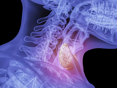 The image content focuses on human cervical spine and throat anatomy with no chandelier-related elements, so it's impossible to generate a chandelier-centered title based on the provided picture. Please confirm if the image is correct. 3d model
