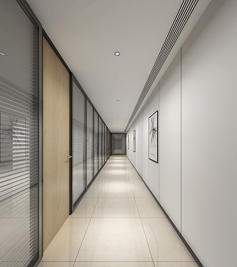 Modern office walkway 3d model