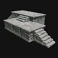 Ancient Architectural Stone Structure with Traditional Steps and Platform Design