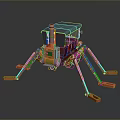 Game Movie Character Futuristic Mechanical Spider With Orange Red Legs Black Top Design
