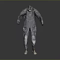 Tactical Weapon Combat Suit Featuring Gray Full Body Design With Protective Pockets And Joint Guards