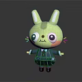 Cute Yellow Rabbit Like Game Character With White Ears Blue Eyes And Blue Coat