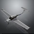 White Two Seat Light Aircraft With Straight Wings Sleek Design On Reflective Surface