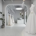 Bridal Shop Interior Showcasing Elegant Wedding Dresses In Bright Space