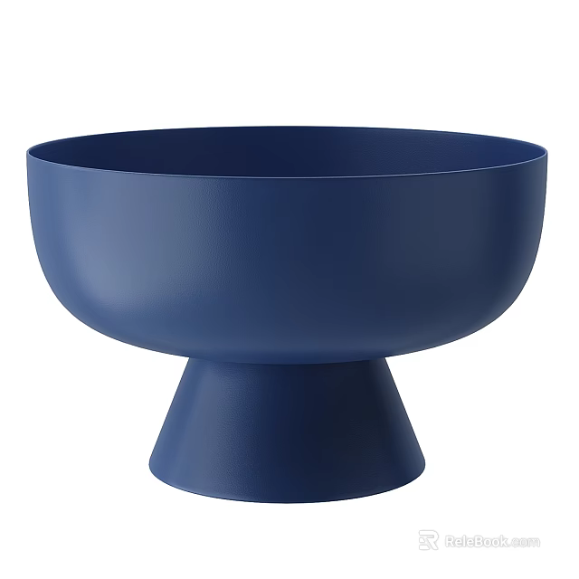 Stylish Blue Decorative Bowl With Modern Pedestal Base For Home Decor 3d model 