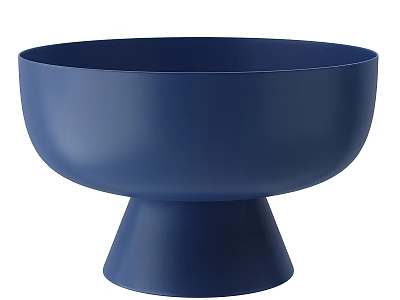 Stylish Blue Decorative Bowl With Modern Pedestal Base For Home Decor 3d model
