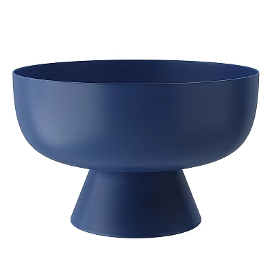 Stylish Blue Decorative Bowl With Modern Pedestal Base For Home Decor 3d model