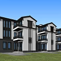 Modern Detached Villa With Multi story Structure White Dark Exterior Courtyard And Driveway
