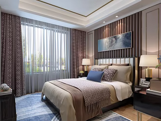Background double bed 3d model