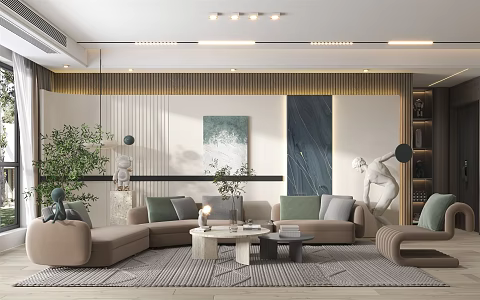 modern living room home living room 3d model