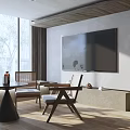 Modern Hotel Room Interior With Large Windows Wooden Ceiling Bed And Natural Light