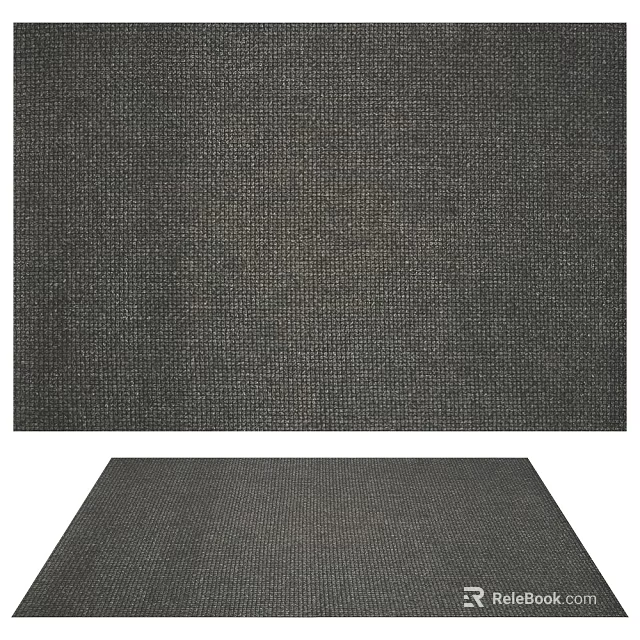 Modern Dark Gray Woven Square Carpet With Textured Surface For Living Room Decor 3d model 