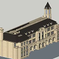 European Style Architecture Facade With Classic Design Symmetric Structure And Arched Windows