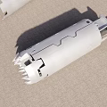Silver Metal Mechanical Parts with Open Slots and Connection Structures on Light Surface