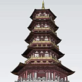 Traditional Chinese Pagoda Tower With Multi Story Eaves Ornate Architectural Details And Golden Spire