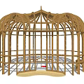 Wooden Pergola With Arc Top Frame Structure For Outdoor Garden Use
