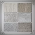 Various Square Rugs With Different Textures And Geometric Patterns 3d model