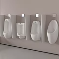 Modern White Ceramic Urinals Mounted on Wall in Public Restroom with Sleek Design