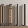 Classical and Modern Decorative Columns With Carved Details And Base Designs 3d model