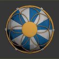 Colorful Blue And White Striped Hot Air Balloon Amusement Equipment With Golden Decorations