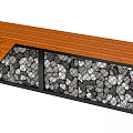 Modern Landscape Seats with Concrete Bases Wooden Tops and Hexagonal Designs